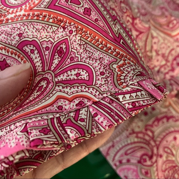 Doncaster Silk Button Shirt Paisley Ruffle - Picture 7 of 8